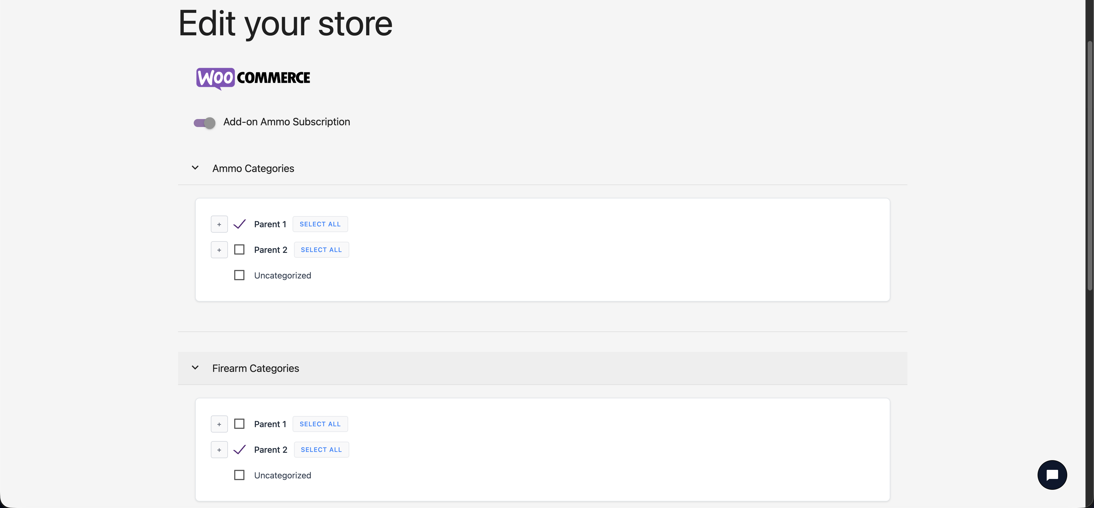 WooCommerce product editor showing the FFL-required product type option.